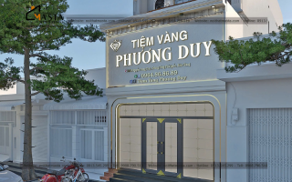 Thiết kế bảng hiệu + Nội thất nhà ở tiệm vàng Phương Duy, Phú Quốc
